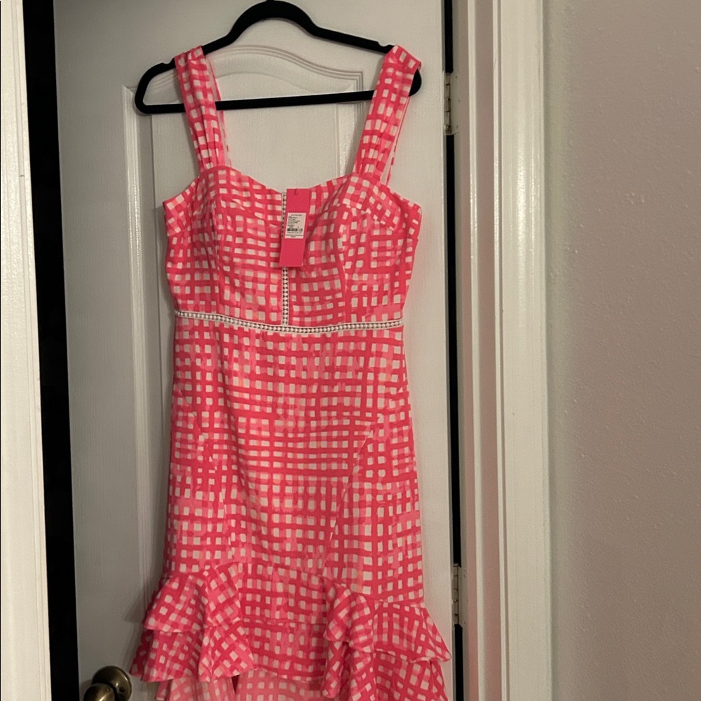 Lilly Pulitzer Pink and White Geometric Dress